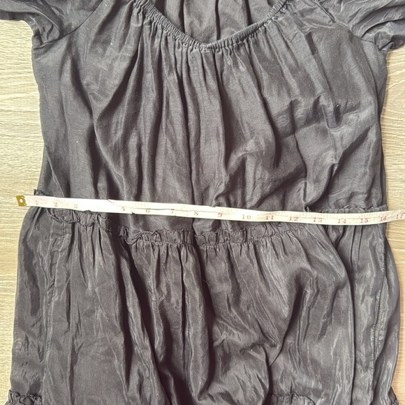 Antonio Melani Black Rosalia Tiered Puff Sleeve Silk Peasant Dress small - Picture 12 of 13